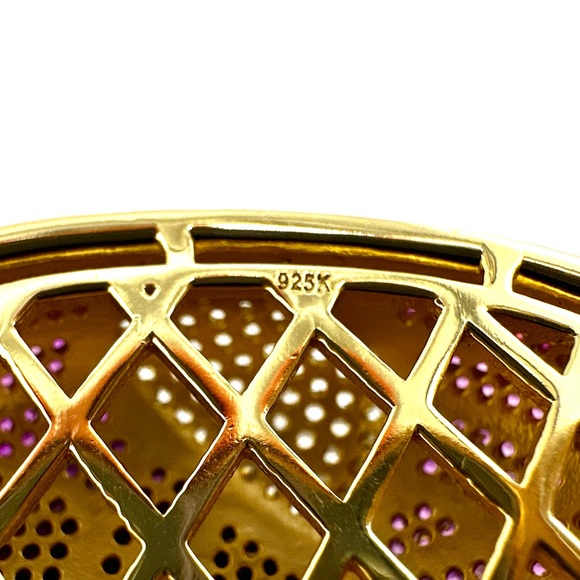 18K Gold Plated over 925 Sterling Silver Round Cut 3D Spider-Man Necklace - Picture 5 of 9